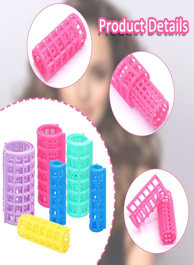 Coufce 36 Pieces Self Grip Plastic Hair Roller Set, 5 Sizes Curlers Snap on Hair Curlers Set for Short Long Hair - Image 2